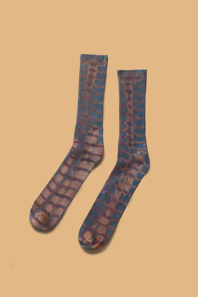 "Plum & Teal" Batik Socks